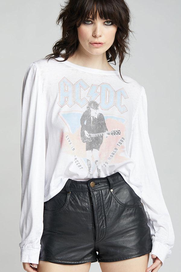 Recycled Karma AC/DC 1979 World Tour Vintage Graphic Puff Sleeve
