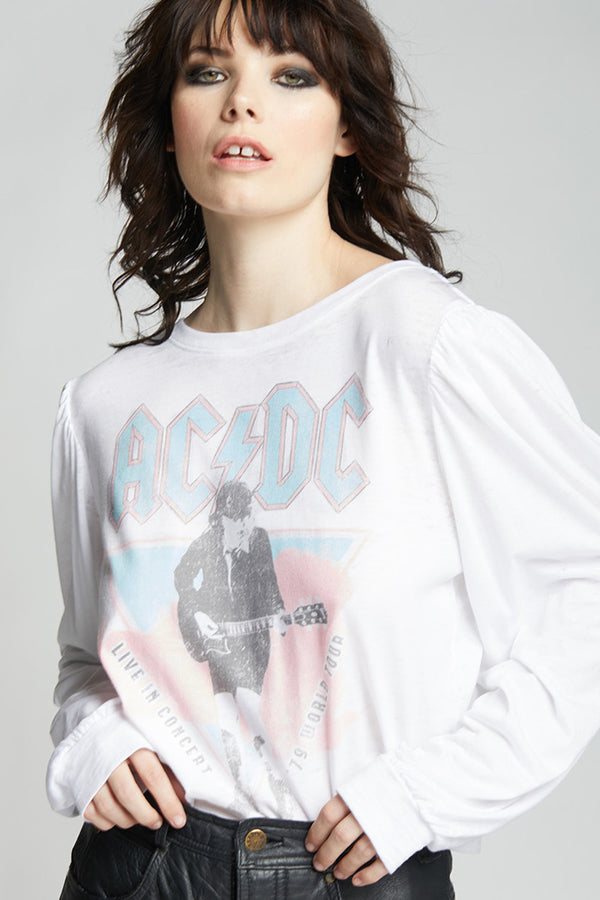 Recycled Karma AC/DC 1979 World Tour Vintage Graphic Puff Sleeve