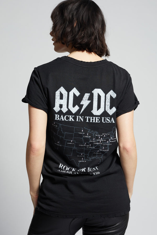 Recycled Karma AC/DC Back In Black Rock Or Bust Tour Vintage Concert Tee