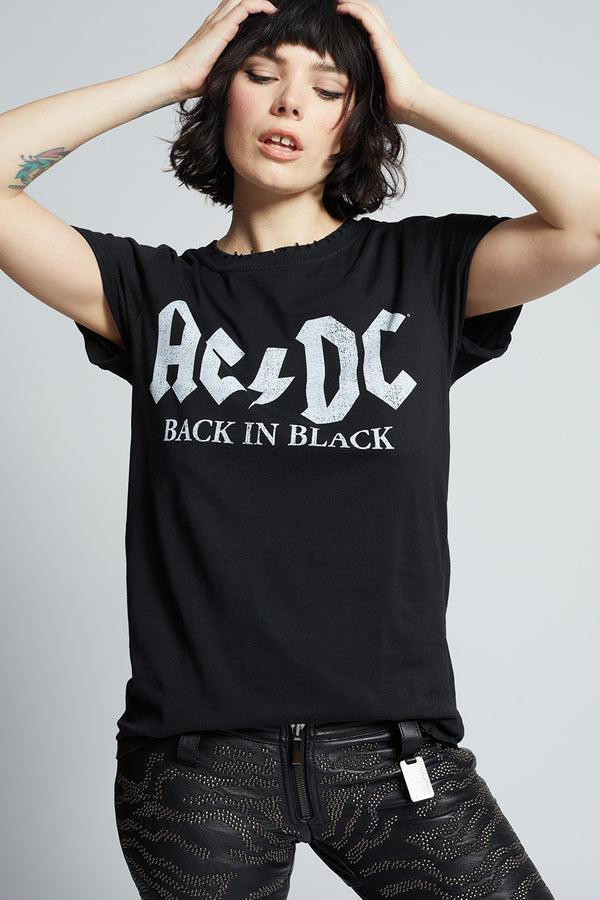 Recycled Karma AC/DC Back In Black Rock Or Bust Tour Vintage Concert Tee
