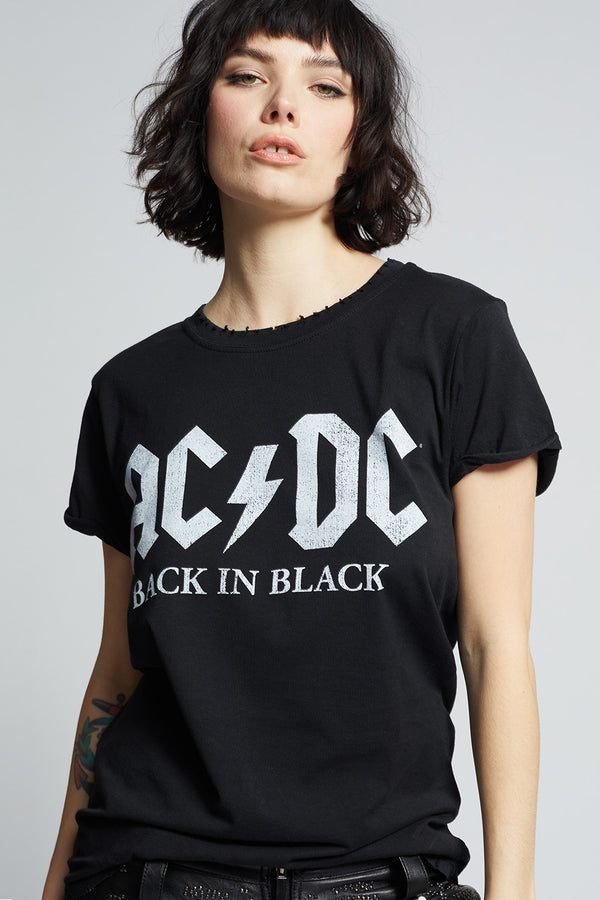 Recycled Karma AC/DC Back In Black Rock Or Bust Tour Vintage Concert Tee