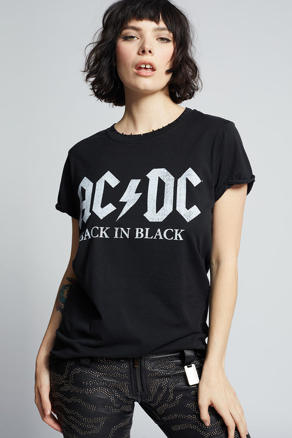 recycled karma AC/DC Back In Black Rock Or Bust Tour Vintage Concert Tee