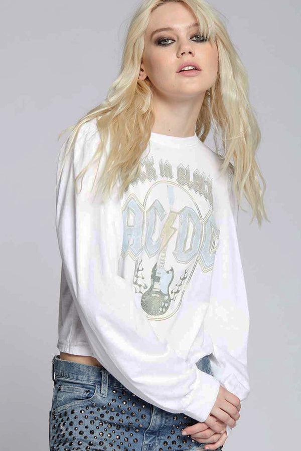 Recycled Karma AC/DC Guitar Vintage Long Puff Sleeve Tee