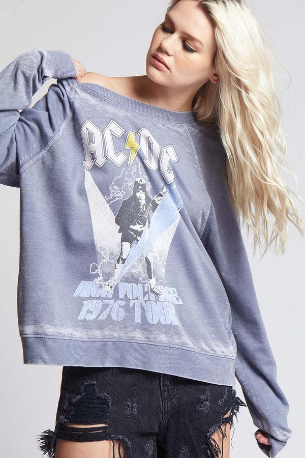 Recycled Karma AC/DC High Voltage Oversized Vintage Concert Sweatshirt