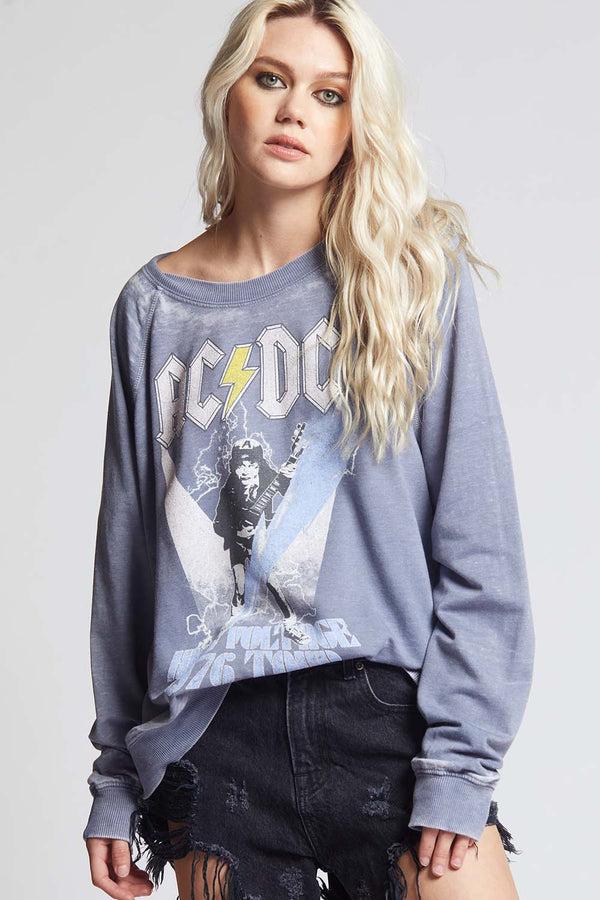 recycled karma AC/DC High Voltage Oversized Vintage Concert Sweatshirt