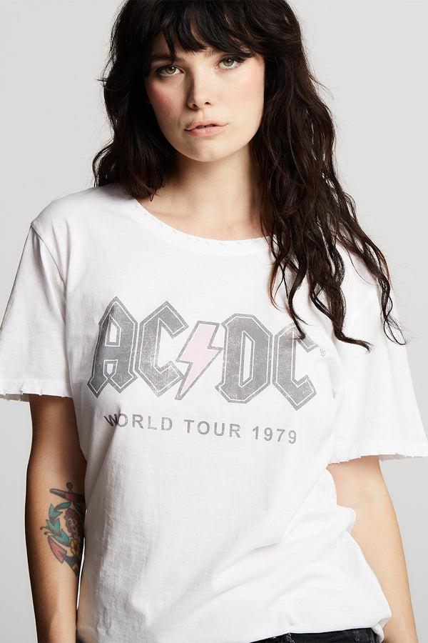 Recycled Karma AC/DC Highway To Hell Bolt Distressed Boyfriend Tee