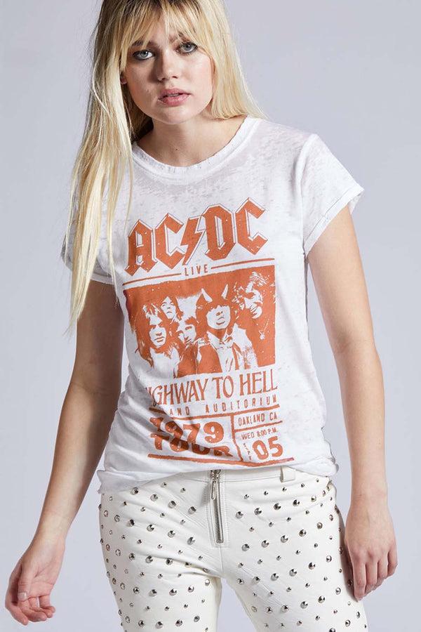 Recycled Karma AC/DC Highway To Hell Concert Vintage Burnout Tee