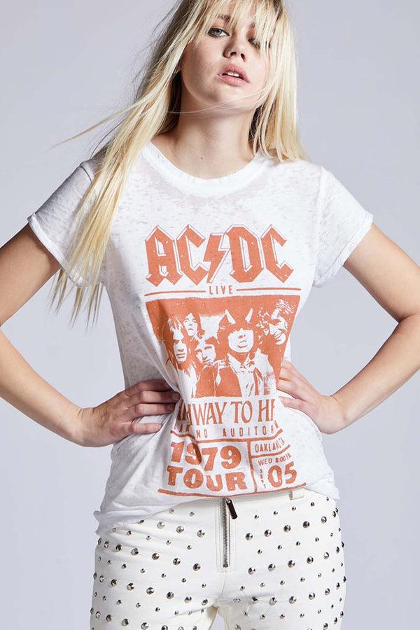Recycled Karma AC/DC Highway To Hell Concert Vintage Burnout Tee