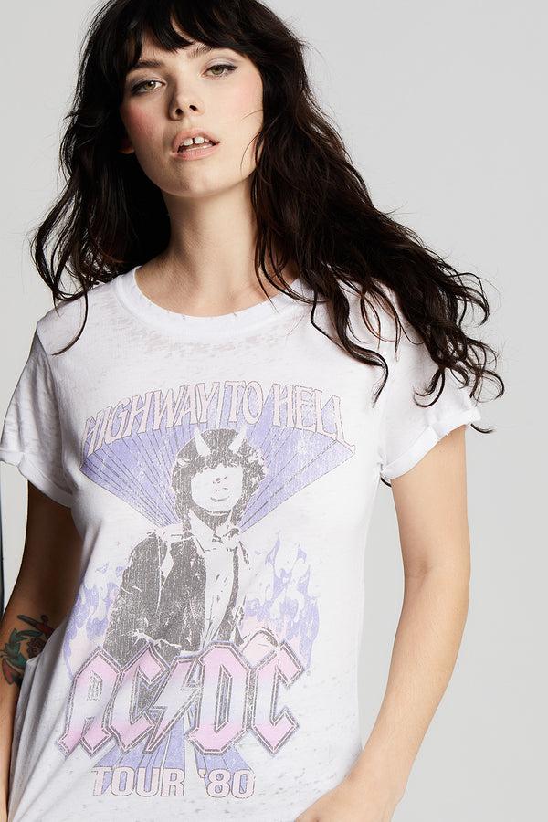 Recycled Karma AC/DC Highway To Hell Flame Vintage Band Tee