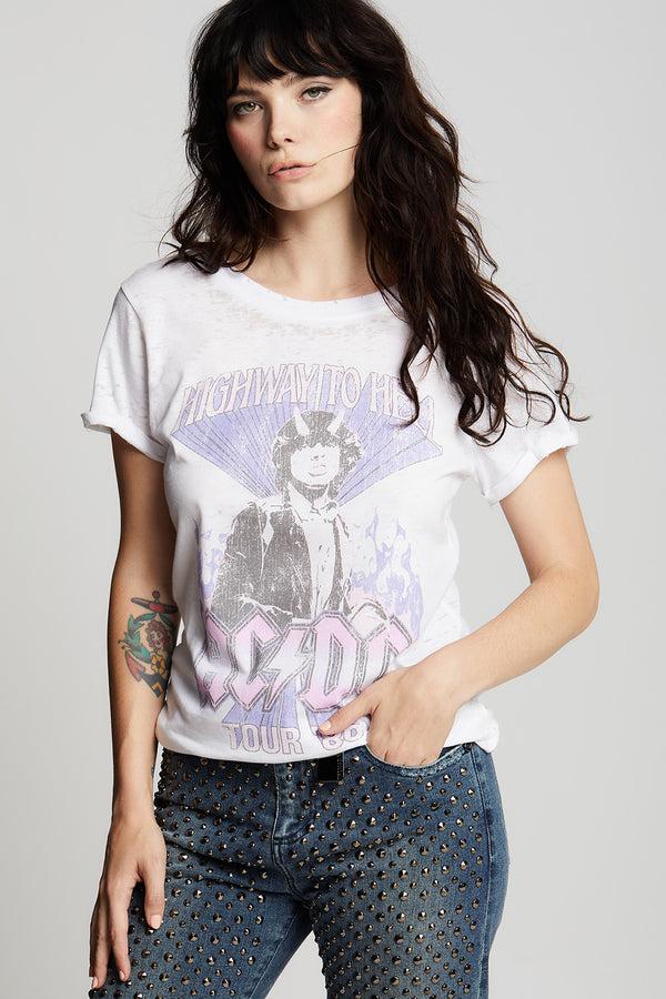 Recycled Karma AC/DC Highway To Hell Flame Vintage Band Tee