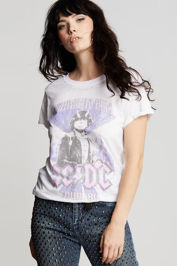 Recycled Karma AC/DC Highway To Hell Flame Vintage Band Tee