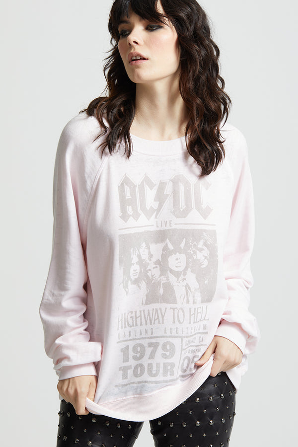 Recycled Karma AC/DC Highway To Hell Oversized Concert Sweatshirt