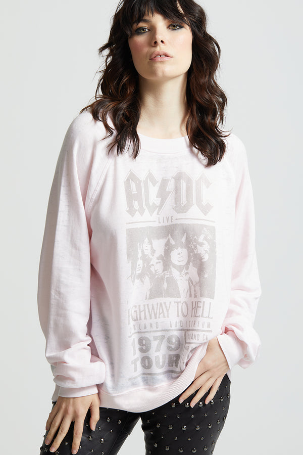 Recycled Karma AC/DC Highway To Hell Oversized Concert Sweatshirt