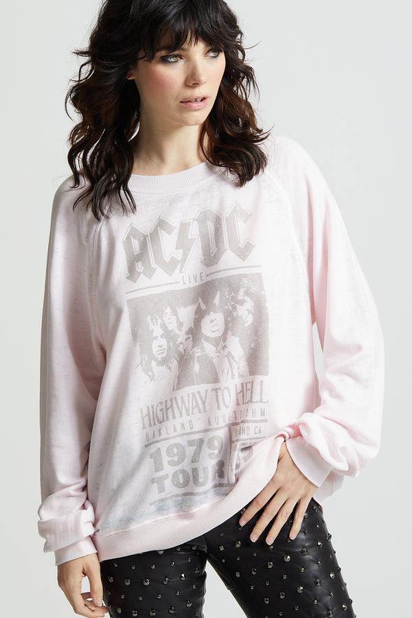 Recycled Karma AC/DC Highway To Hell Oversized Concert Sweatshirt