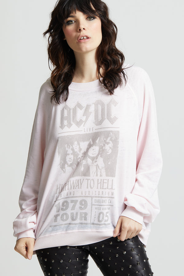 recycled karma AC/DC Highway To Hell Oversized Concert Sweatshirt