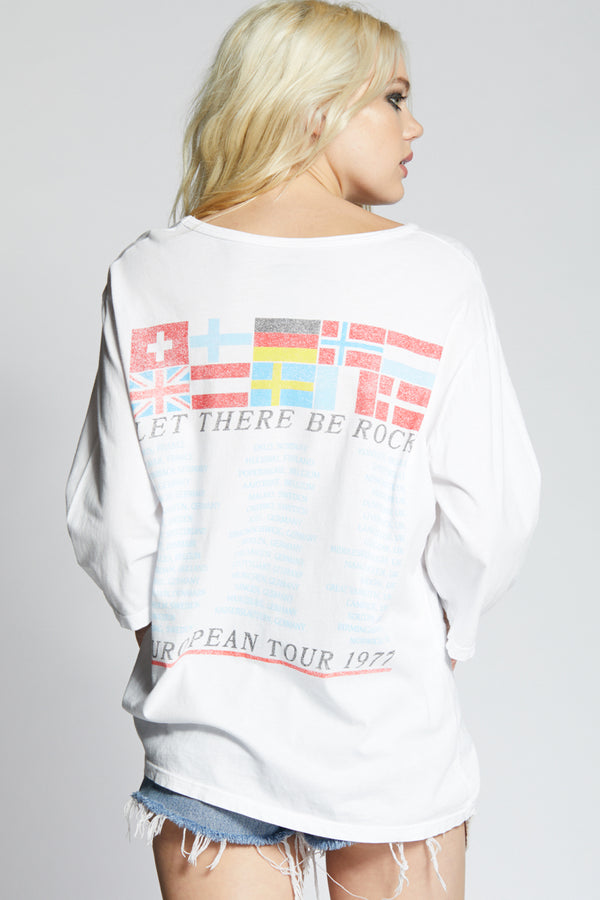 Recycled Karma AC/DC Let There Be Rock 1977 Tour Vintage 3/4 Sleeve Tee