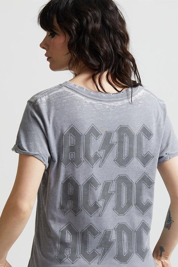 Recycled Karma AC/DC Lightning Bolt Distressed Band Tee
