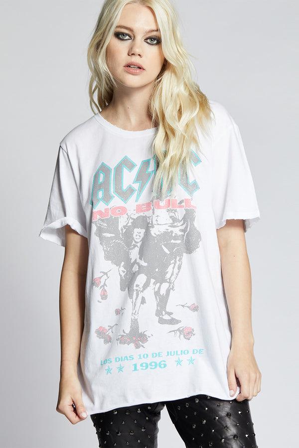 recycled karma AC/DC No Bull Tour Vintage Graphic Boyfriend Tee