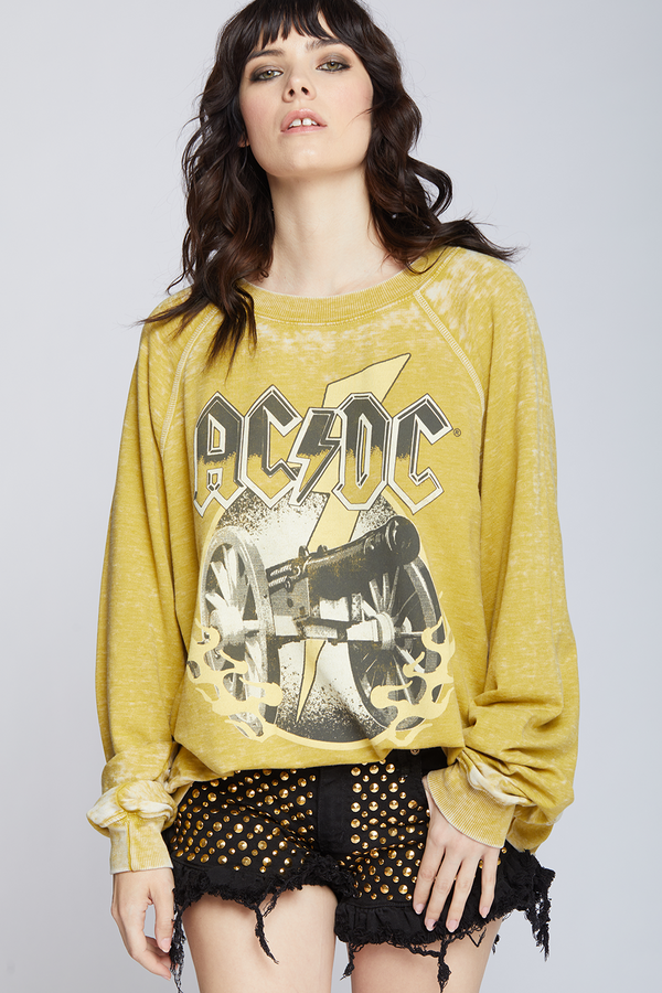 Recycled Karma AC/DC Rock Cannon Vintage Graphic Sweatshirt