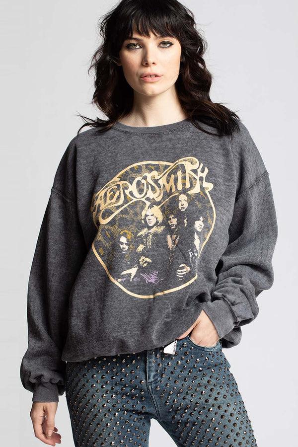 recycled karma Aerosmith Back In The Saddle Slim Fit Graphic Sweatshirt