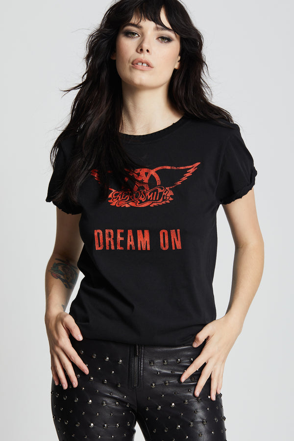 recycled karma Aerosmith Dream On Black Vintage Band Tee