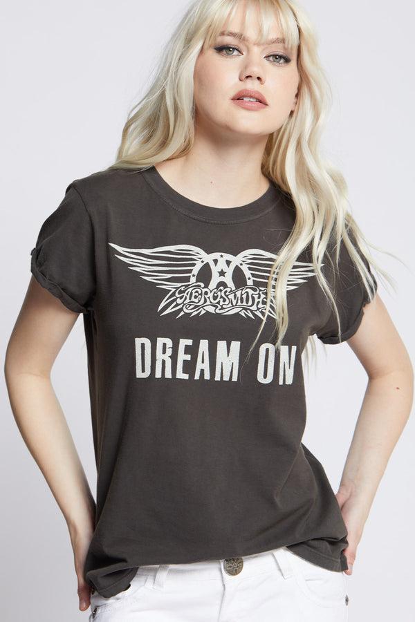 Recycled Karma Aerosmith Dream On Vintage Band Logo Tee
