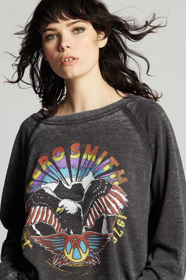 Recycled Karma Aerosmith Eagle 1979 Tour Oversized Vintage Sweatshirt