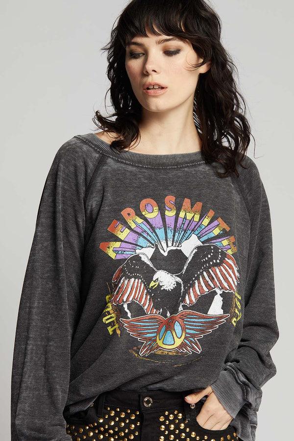 Recycled Karma Aerosmith Eagle 1979 Tour Oversized Vintage Sweatshirt