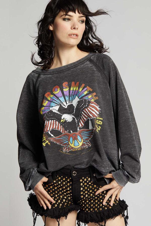 recycled karma Aerosmith Eagle 1979 Tour Oversized Vintage Sweatshirt