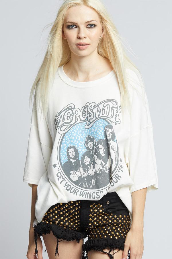 Recycled Karma Aerosmith Get Your Wings One Size Graphic Tee