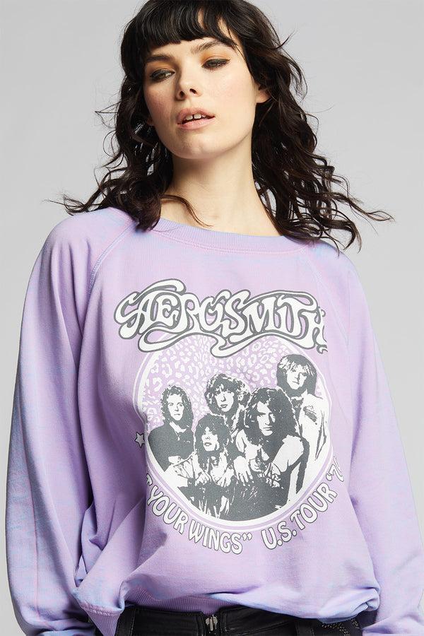 Recycled Karma Aerosmith Get Your Wings Tour ‘74 Oversized Sweatshirt
