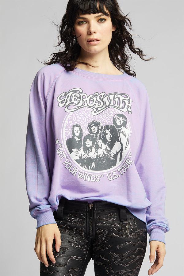 Recycled Karma Aerosmith Get Your Wings Tour ‘74 Oversized Sweatshirt