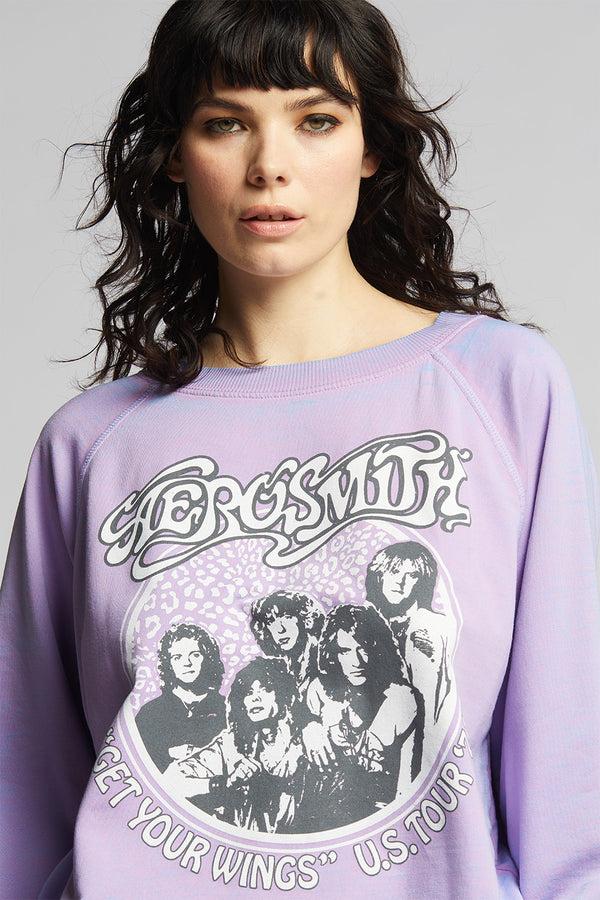 Recycled Karma Aerosmith Get Your Wings Tour ‘74 Oversized Sweatshirt