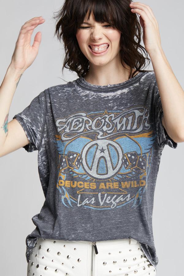 Recycled Karma Aerosmith Las Vegas Vintage Burnout Tee