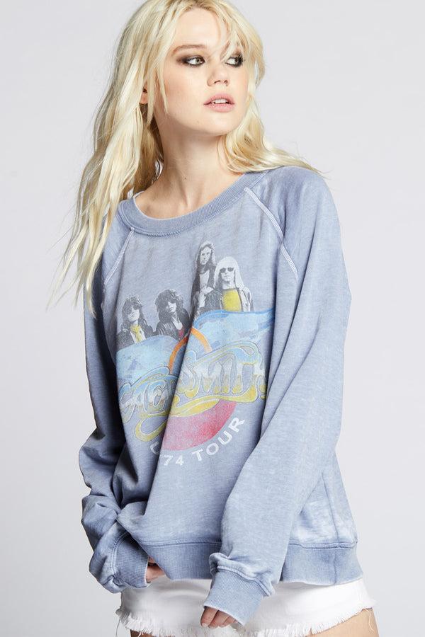 Recycled Karma Aerosmith U.S. '74 Tour Oversized Graphic Sweatshirt