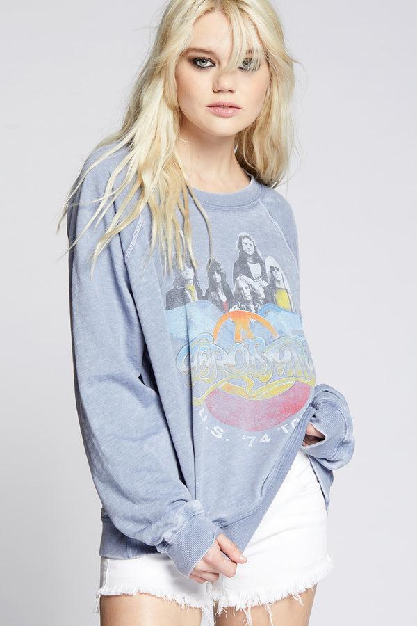 recycled karma Aerosmith U.S. '74 Tour Oversized Graphic Sweatshirt