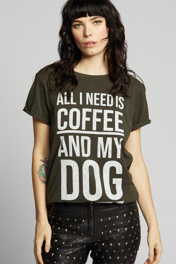 recycled karma All I Need Is Coffee And My Dog Fitted Statement Tee