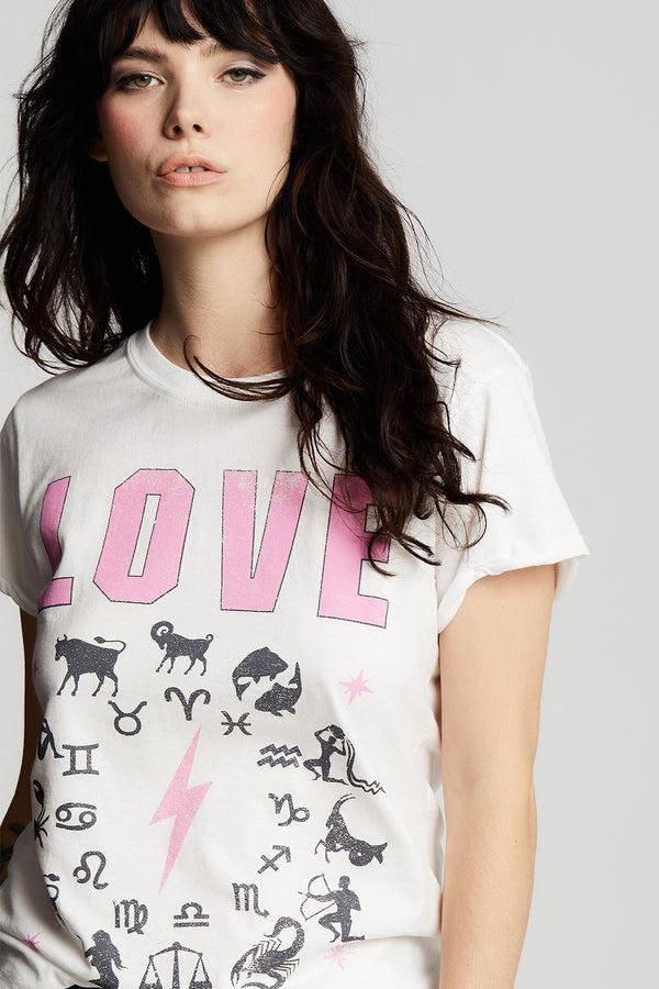 Recycled Karma All You Need Is Love Zodiac Sign Graphic Tee