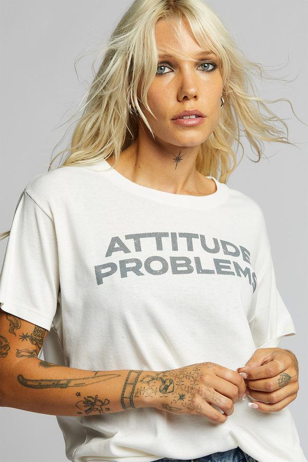 Recycled Karma Attitude Problems Unisex White Statement Tee