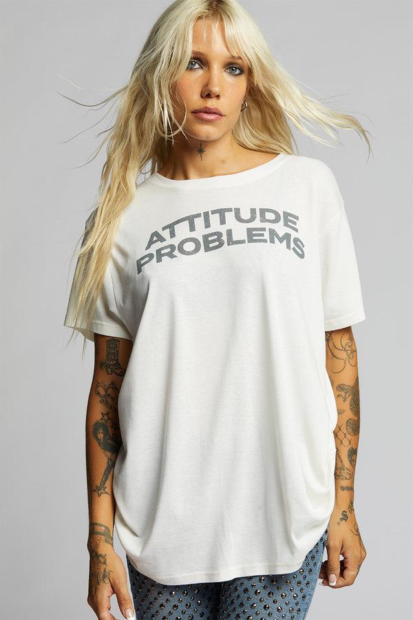 recycled karma Attitude Problems Unisex White Statement Tee