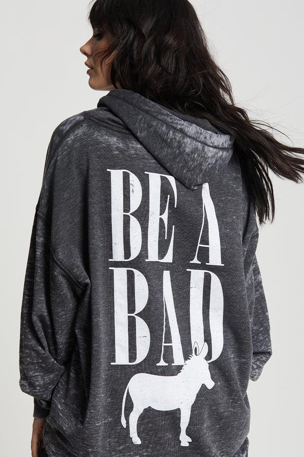 recycled karma Be A Bad Ass One Size Vintage Style Graphic Hoodie