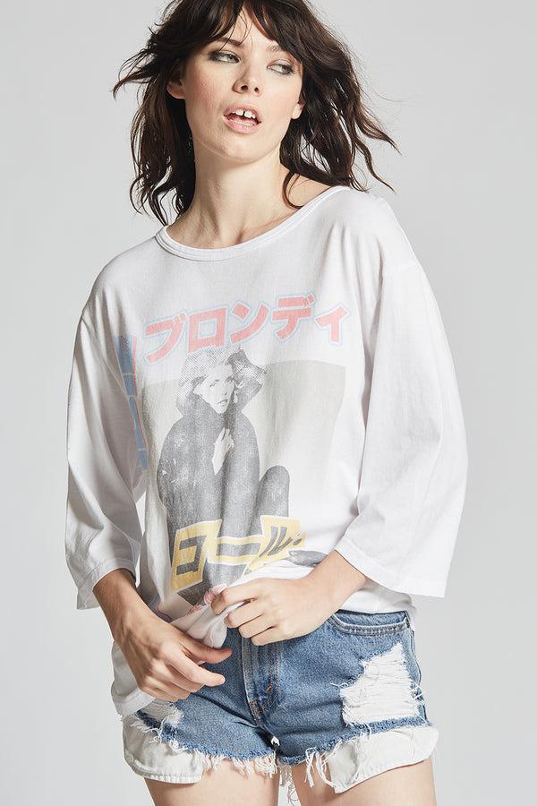 Recycled Karma Blondie Call Me Vintage Graphic 3/4 Sleeve Tee