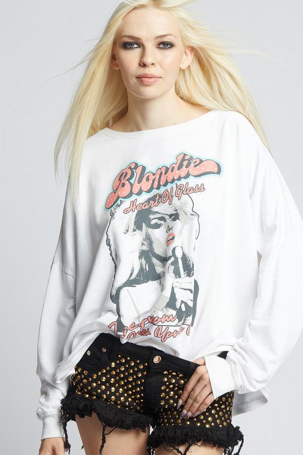 Recycled Karma Blondie Heart Of Glass Oversized Vintage Sweatshirt
