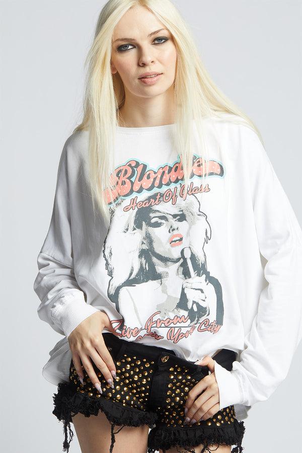 Recycled Karma Blondie Heart Of Glass Oversized Vintage Sweatshirt