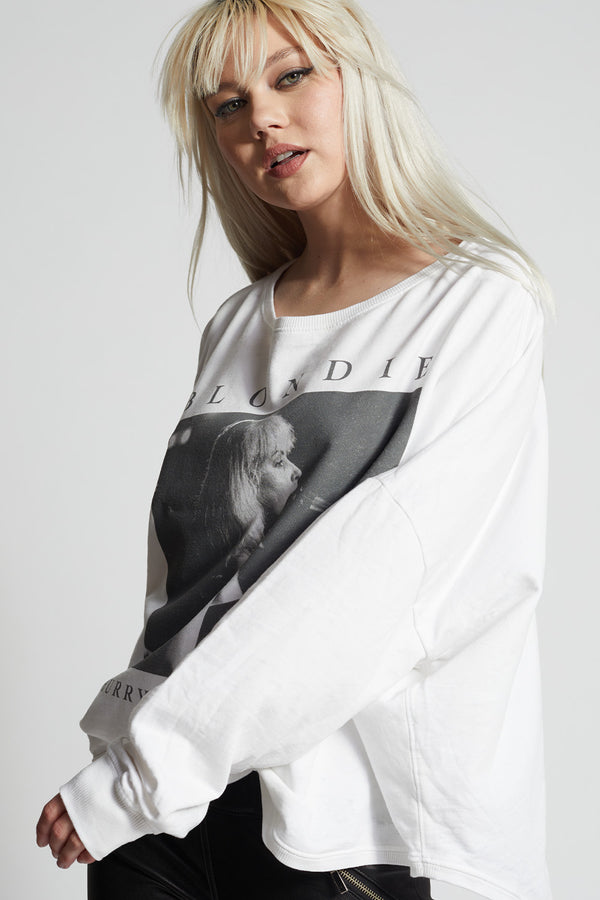 Recycled Karma Blondie Hurry Up And Wait One Size Graphic Sweatshirt