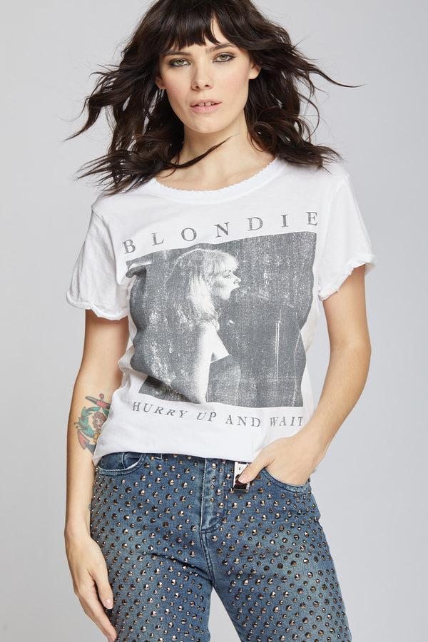 recycled karma Blondie Hurry Up & Wait White Vintage Graphic Tee
