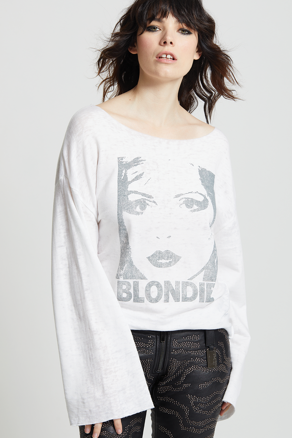 Recycled Karma Blondie Vintage Black And White Photo Bell Sleeve