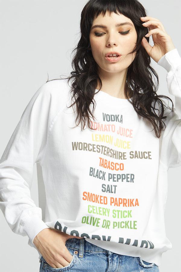 Recycled Karma Bloody Mary White Oversized Sweatshirt