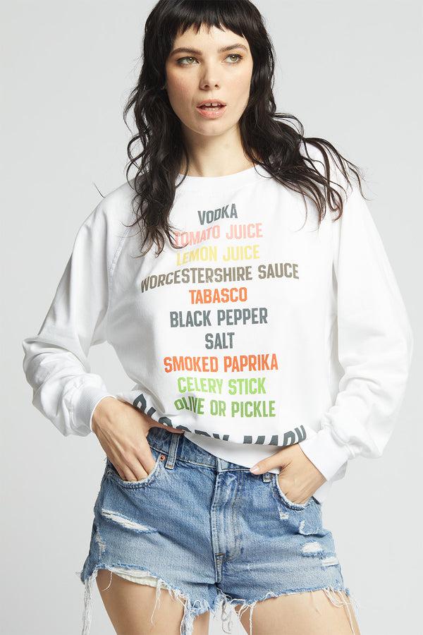 Recycled Karma Bloody Mary White Oversized Sweatshirt