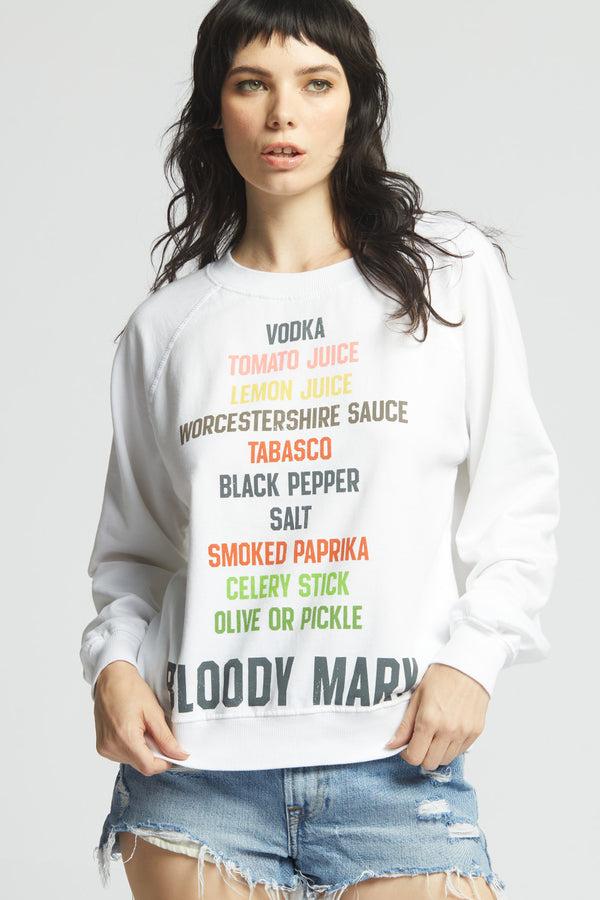 Recycled Karma Bloody Mary White Oversized Sweatshirt